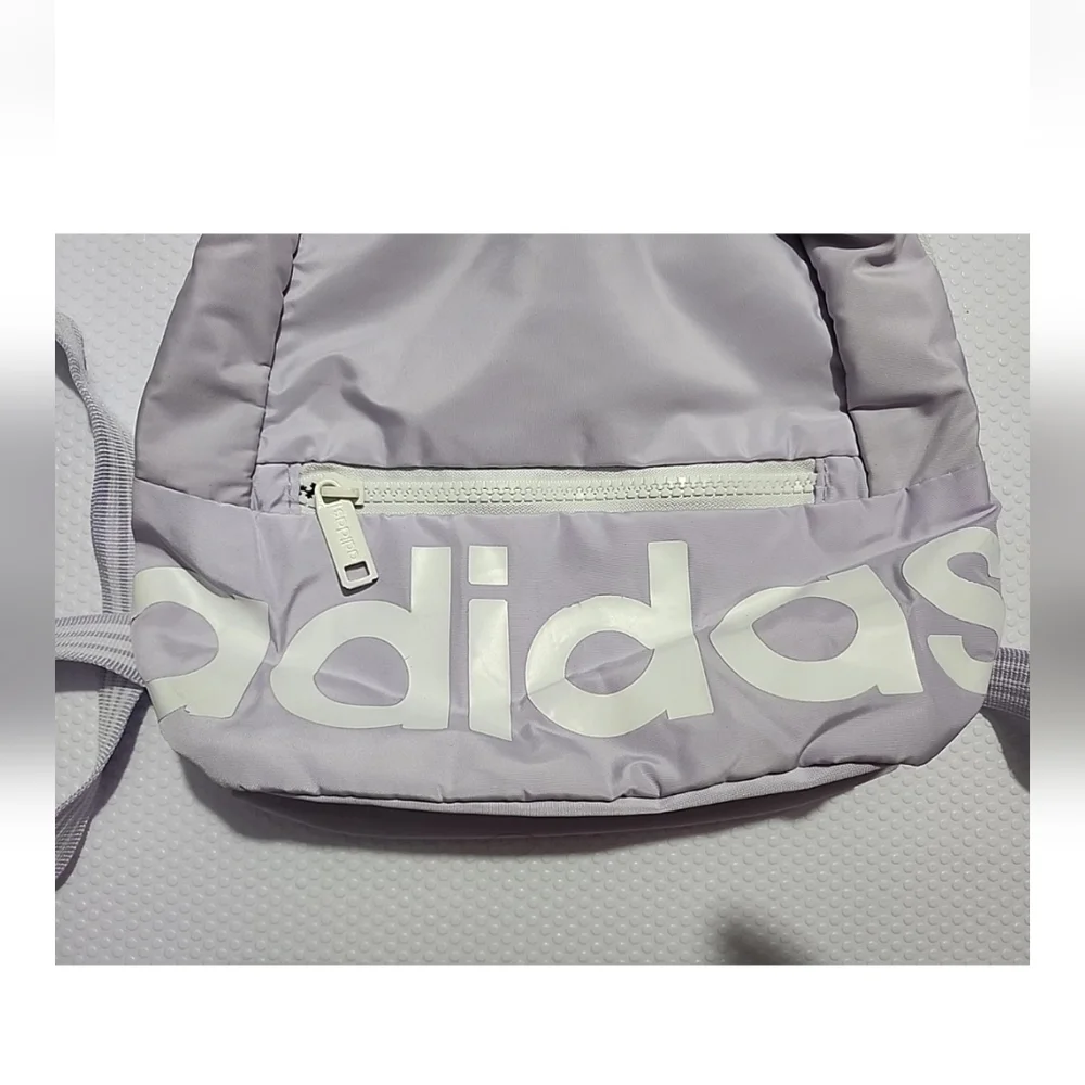 Adidas Pre Owned Linear Mini Backpack purple hue fair Condition Stains On Back - Picture 2 of 16